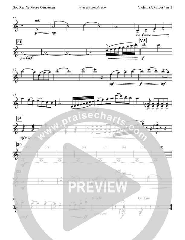 God Rest Ye Merry Gentlemen Violin 1 (Keith & Kristyn Getty)