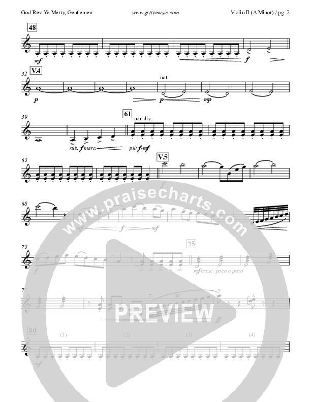 God Rest Ye Merry Gentlemen Violin 2 (Keith & Kristyn Getty)