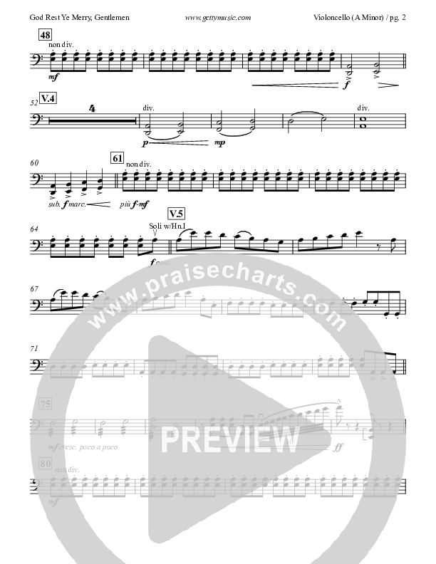 God Rest Ye Merry Gentlemen Violincello (Keith & Kristyn Getty)