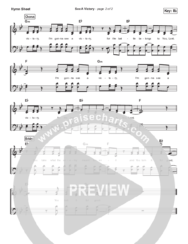 See A Victory (Simplified) Hymn Sheet (Elevation Worship)