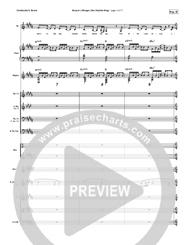 Away In A Manger (Our Humble King) Conductor's Score (Caleb & Kelsey)