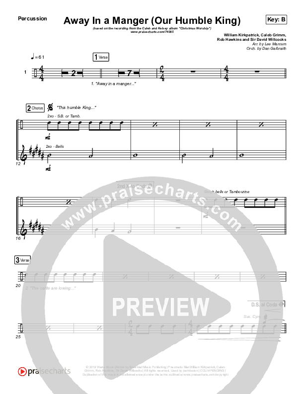 Away In A Manger (Our Humble King) Percussion (Caleb & Kelsey)