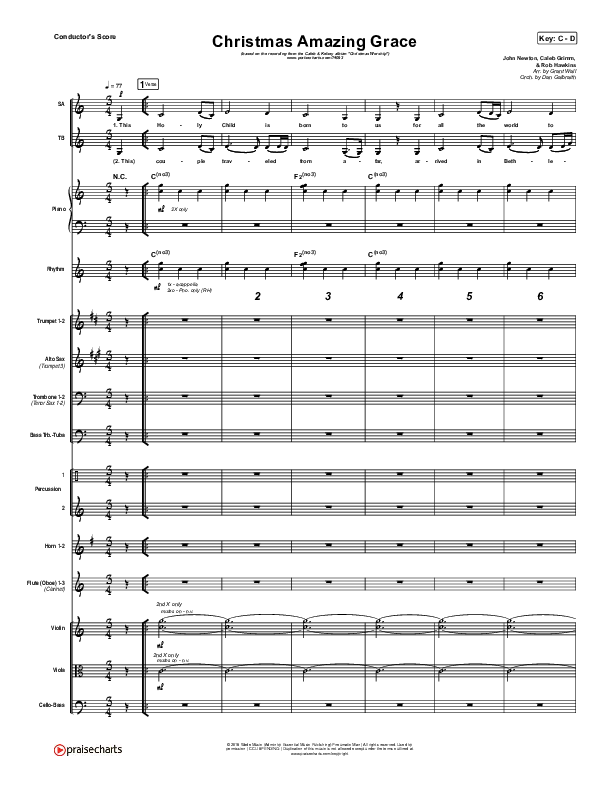 Christmas Amazing Grace Conductor's Score (Caleb & Kelsey)