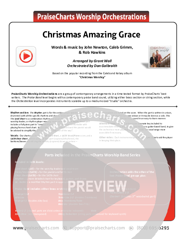Christmas Amazing Grace Cover Sheet (Caleb & Kelsey)