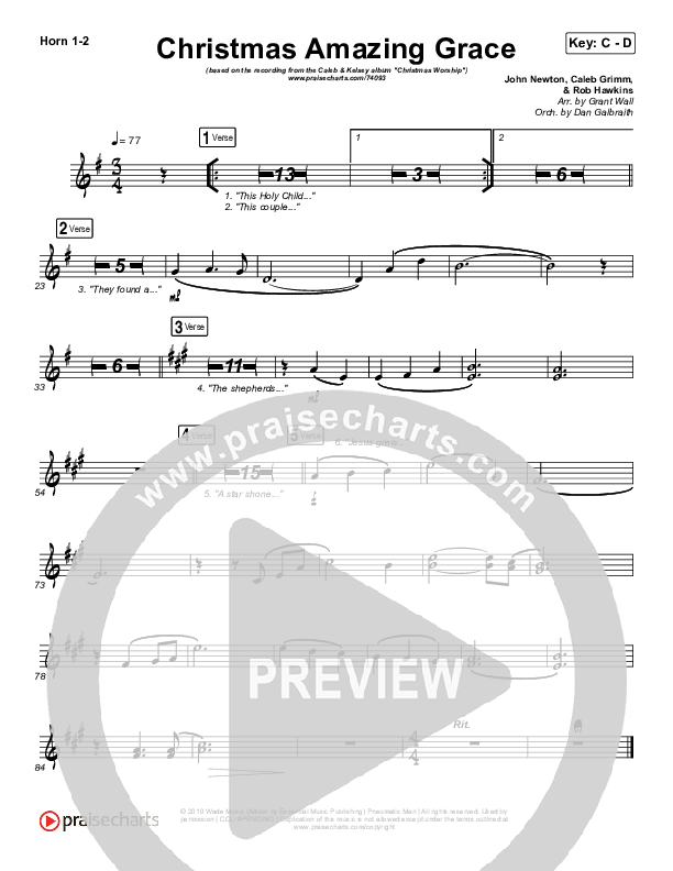 Christmas Amazing Grace French Horn 1/2 (Caleb & Kelsey)