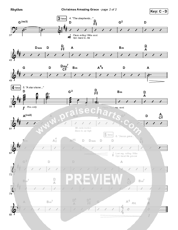Christmas Amazing Grace Rhythm Chart (Caleb & Kelsey)