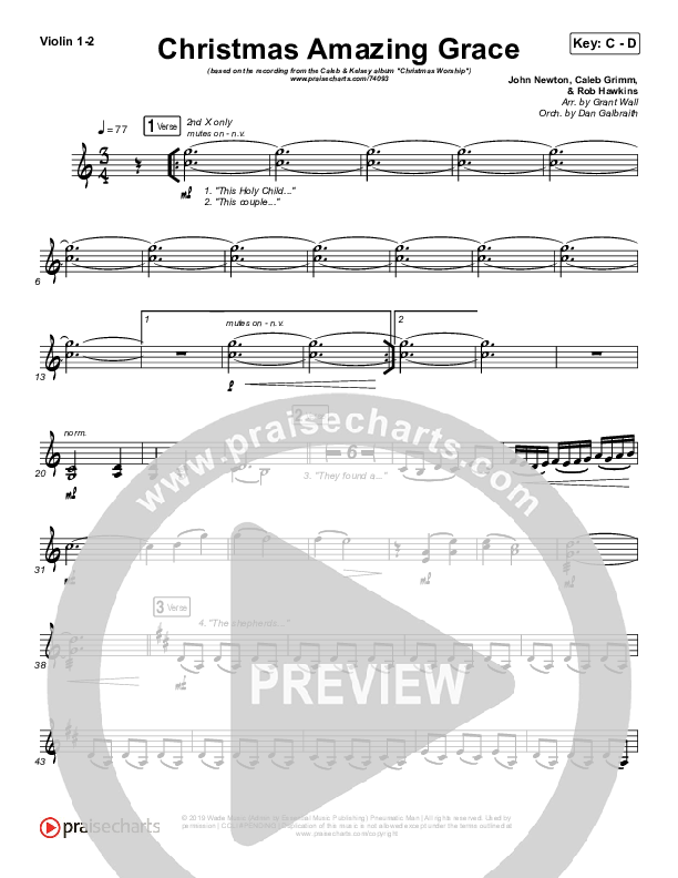 Christmas Amazing Grace Violin 1/2 (Caleb & Kelsey)