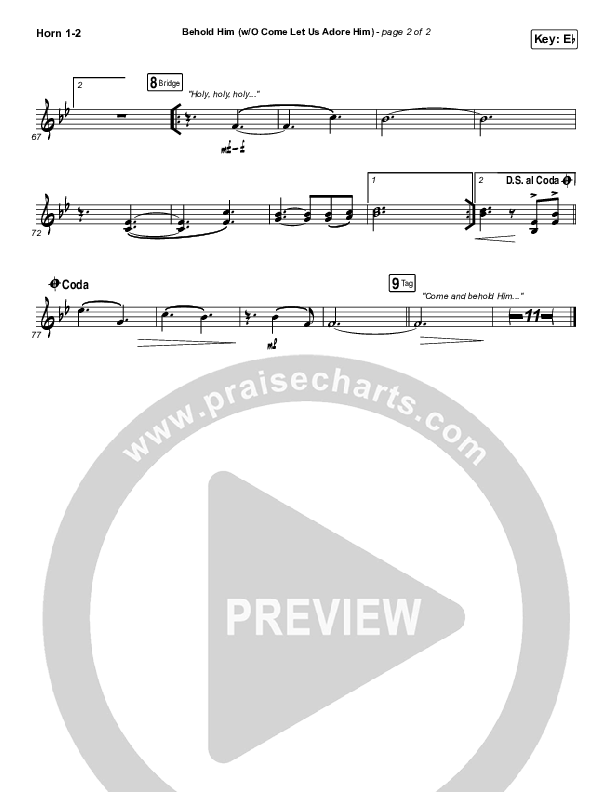 Behold Him (with O Come Let Us Adore Him) French Horn 1/2 (Paul Baloche)