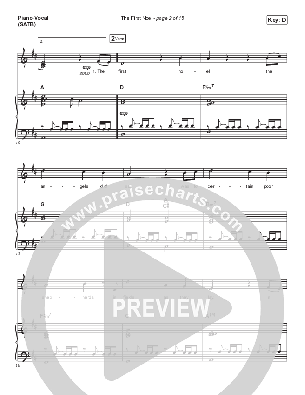 The First Noel Piano/Vocal (SATB) (Shane & Shane/The Worship Initiative)