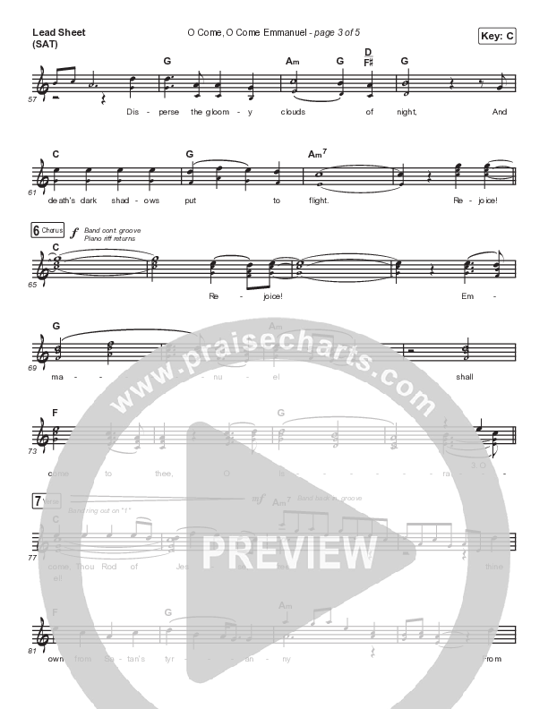 O Come O Come Emmanuel Lead Sheet (SAT) (Shane & Shane/The Worship Initiative)