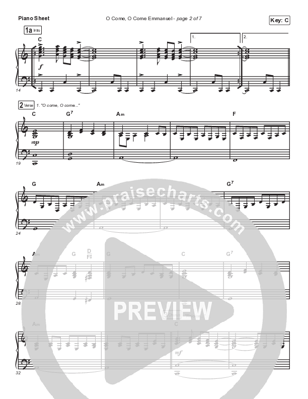 O Come O Come Emmanuel Piano Sheet (Shane & Shane/The Worship Initiative)