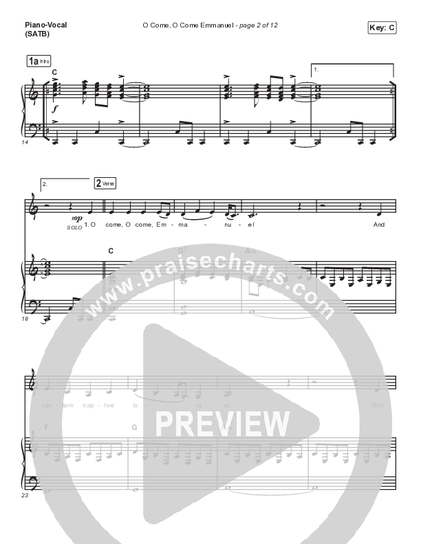 O Come O Come Emmanuel Piano/Vocal & Lead (Shane & Shane/The Worship Initiative)
