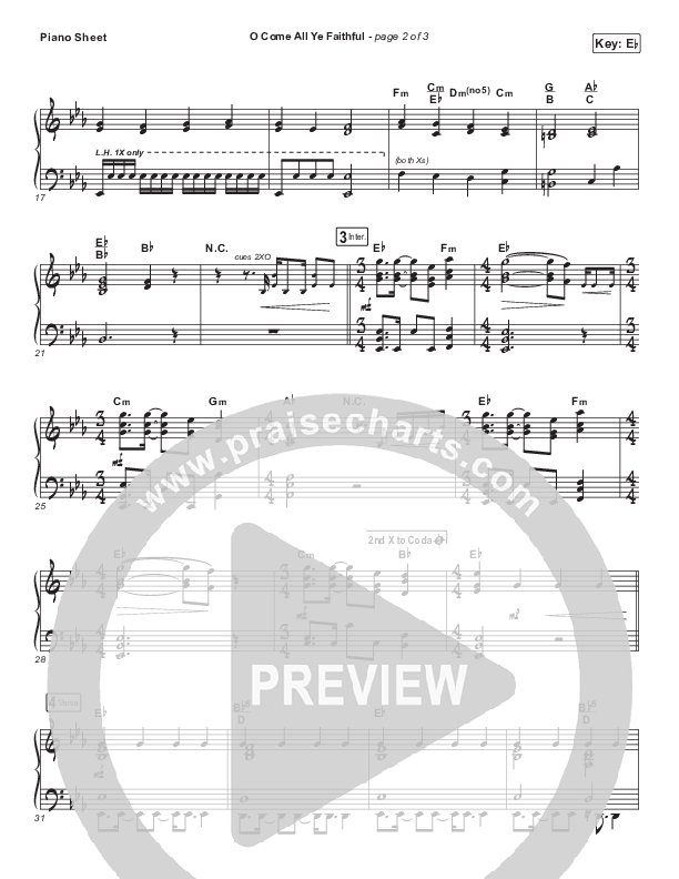 O Come All Ye Faithful Piano Sheet (Elevation Worship)