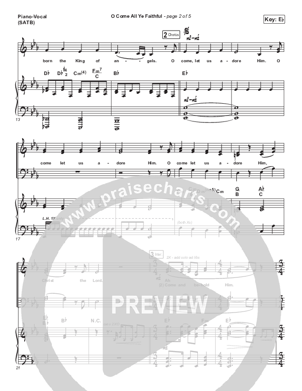 O Come All Ye Faithful Piano/Vocal Pack (Elevation Worship)