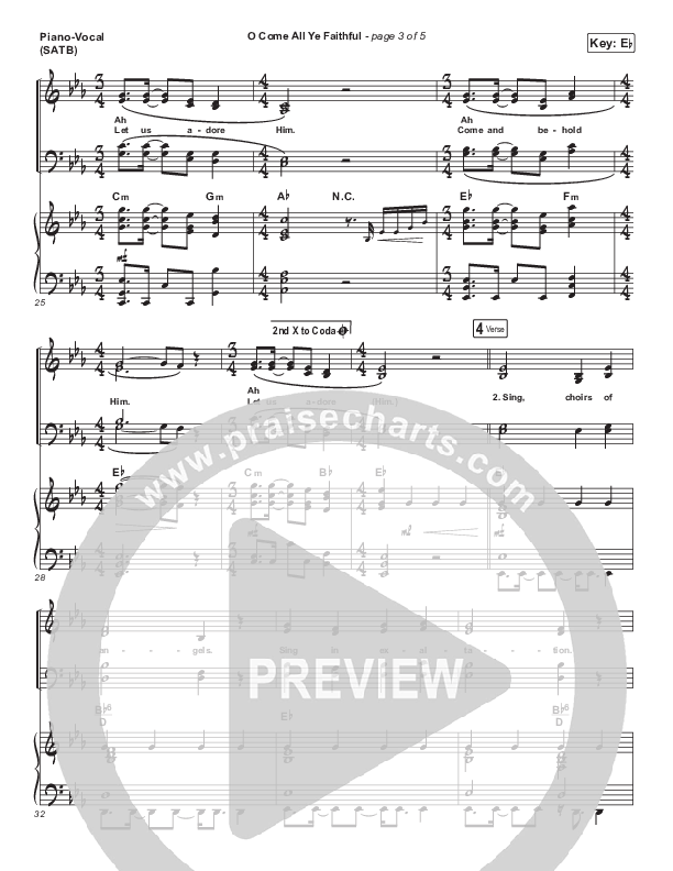 O Come All Ye Faithful Piano/Vocal Pack (Elevation Worship)