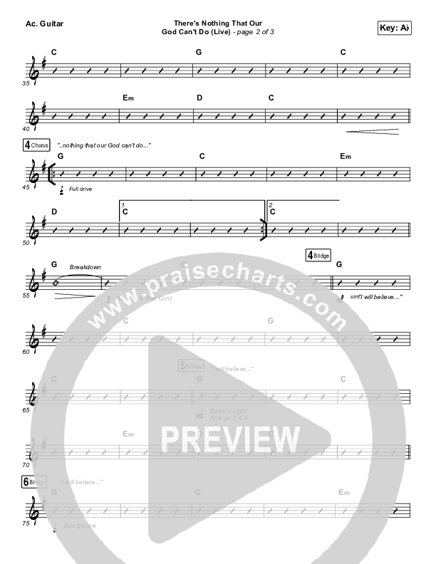 There's Nothing That Our God Can't Do (Live) Acoustic Guitar (Passion / Kristian Stanfill)