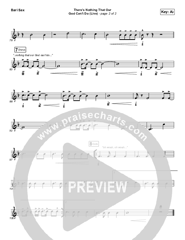 There's Nothing That Our God Can't Do (Live) Bari Sax (Passion / Kristian Stanfill)