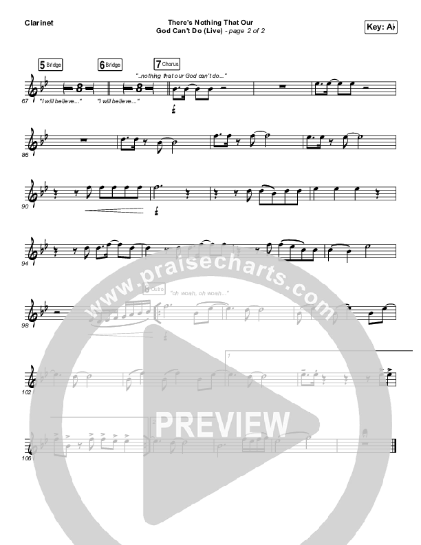 There's Nothing That Our God Can't Do (Live) Clarinet (Passion / Kristian Stanfill)