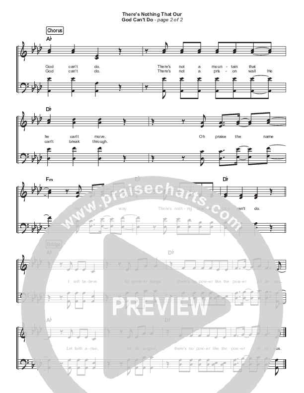 There's Nothing That Our God Can't Do (Live) Hymn Sheet (Passion / Kristian Stanfill)