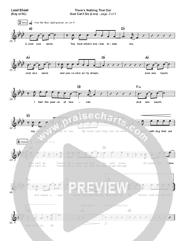 There's Nothing That Our God Can't Do (Live) Lead Sheet (Melody) (Passion / Kristian Stanfill)