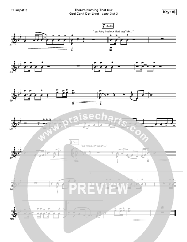 There's Nothing That Our God Can't Do (Live) Trumpet 3 (Passion / Kristian Stanfill)