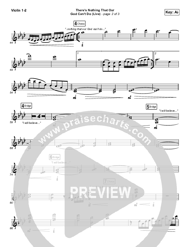 There's Nothing That Our God Can't Do (Live) Violin 1/2 (Passion / Kristian Stanfill)