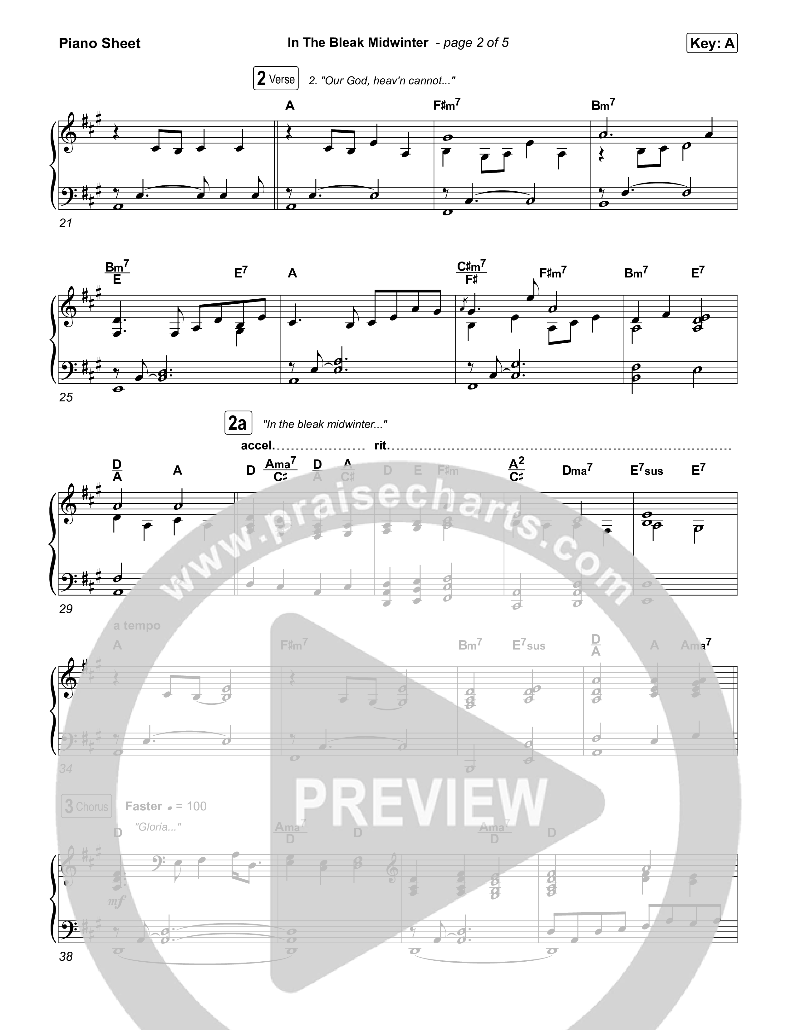 In The Bleak Midwinter Piano Sheet (Keith & Kristyn Getty)