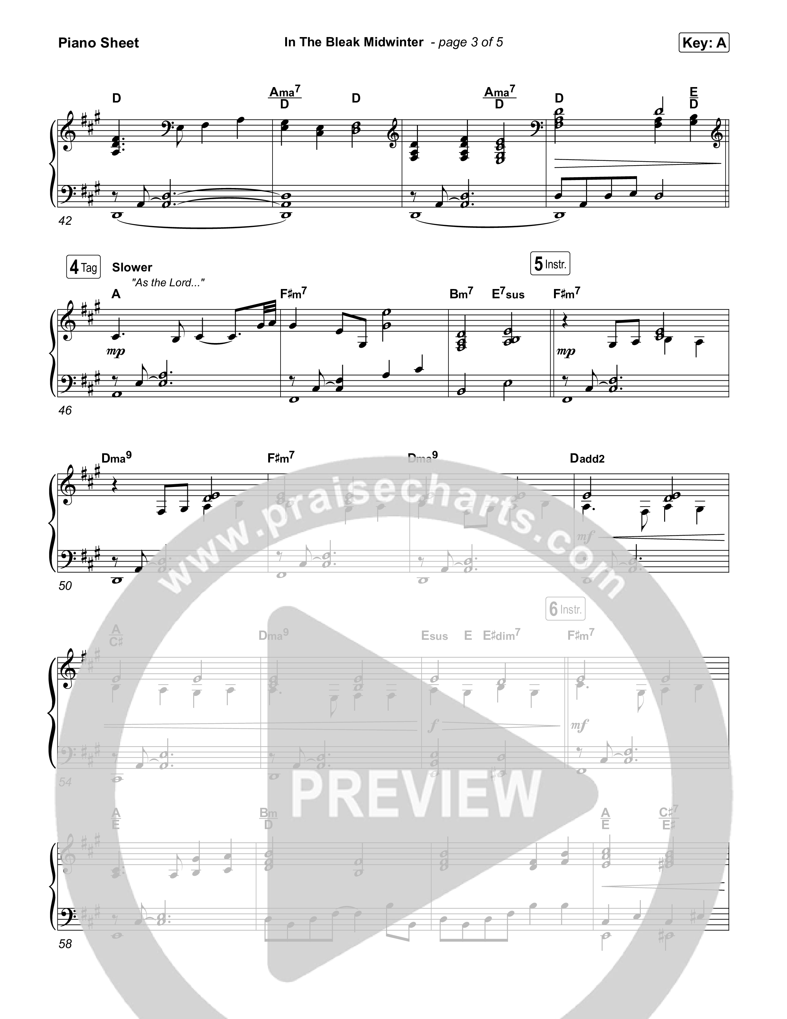 In The Bleak Midwinter Piano Sheet (Keith & Kristyn Getty)