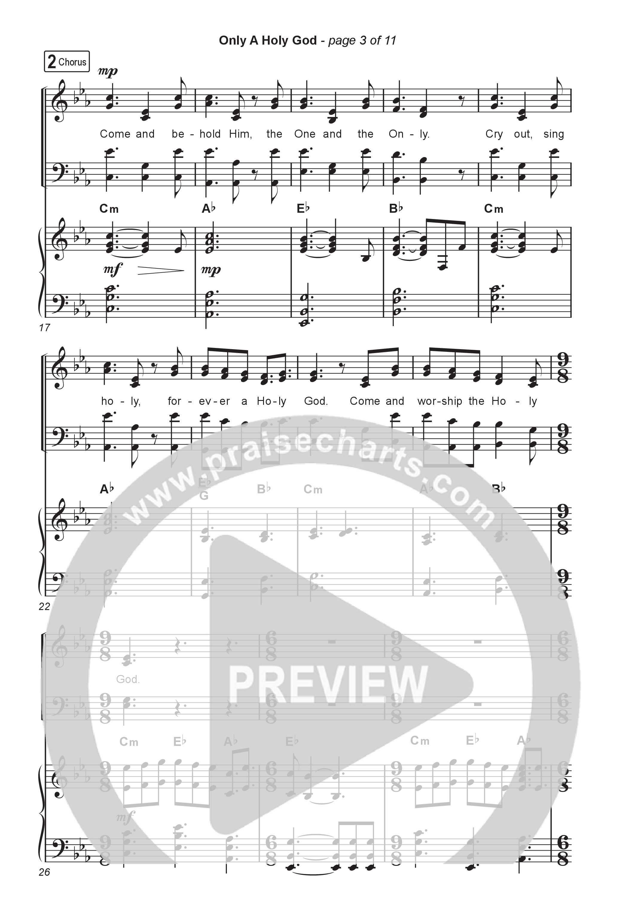 Only A Holy God (Choral Anthem SATB) Octavo (SATB & Pno) (CityAlight / Arr. Luke Gambill)