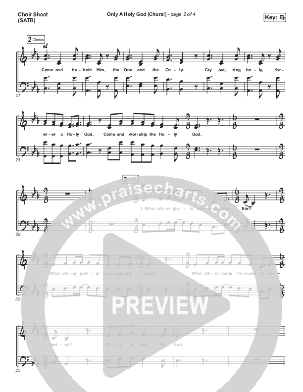 Only A Holy God (Choral Anthem SATB) Choir Sheet (SATB) (CityAlight / Arr. Luke Gambill)