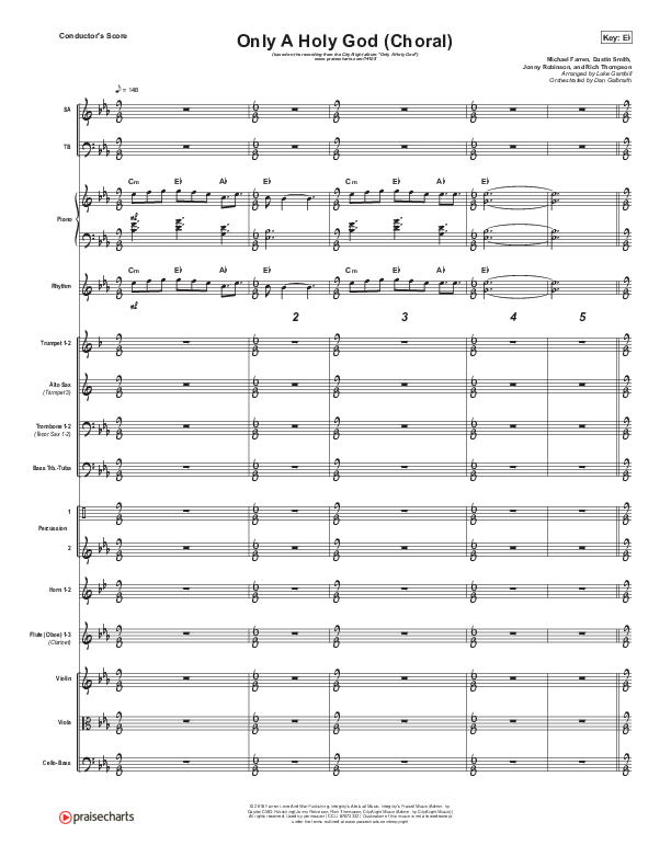 Only A Holy God (Choral Anthem SATB) Orchestration (CityAlight / Arr. Luke Gambill)