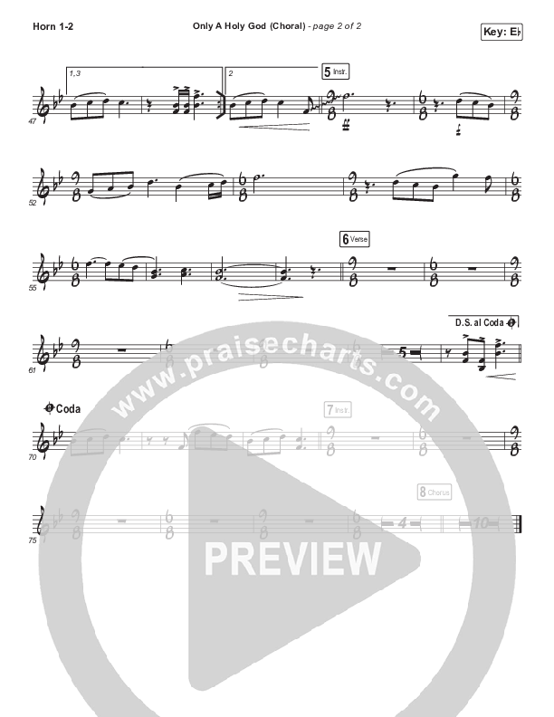 Only A Holy God (Choral Anthem SATB) French Horn (CityAlight / Arr. Luke Gambill)