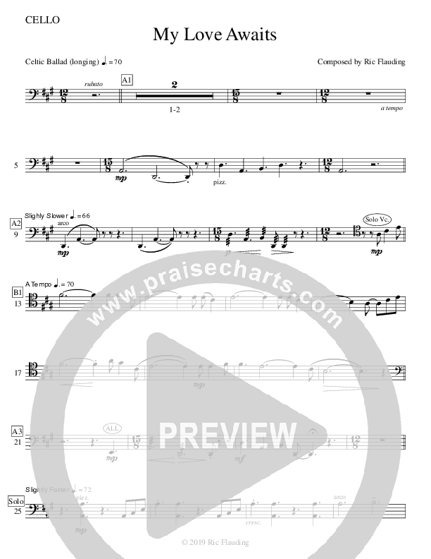 My Love Awaits (Instrumental) Cello (Ric Flauding)