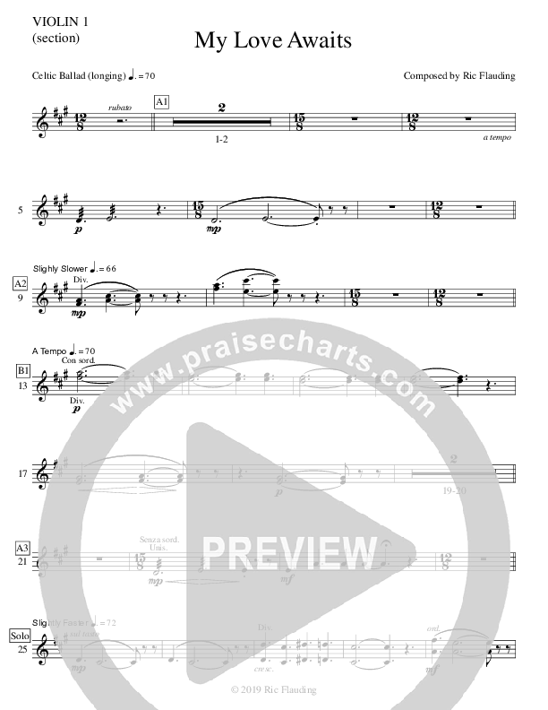 My Love Awaits (Instrumental) Violin 1 (Ric Flauding)