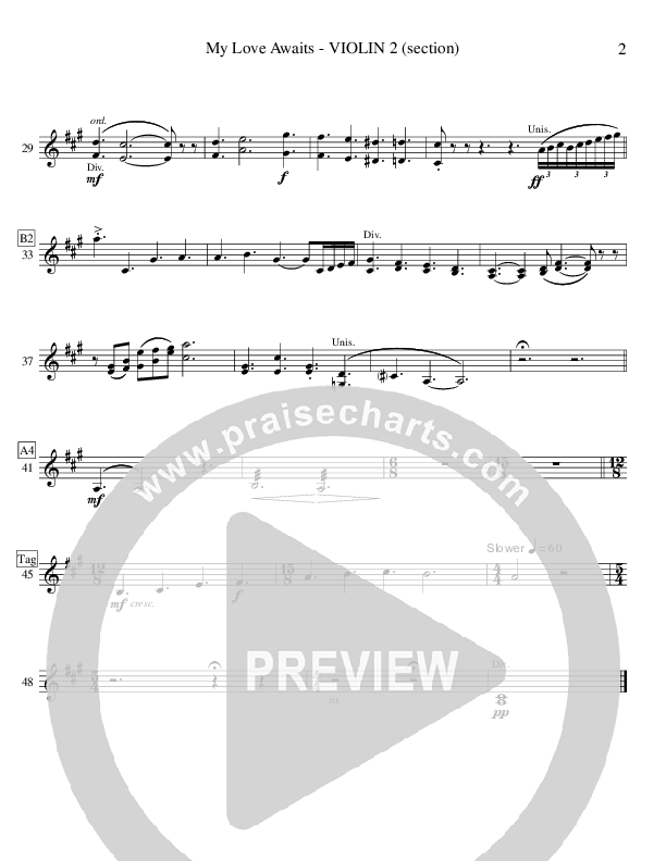 My Love Awaits (Instrumental) Violin 2 (Ric Flauding)