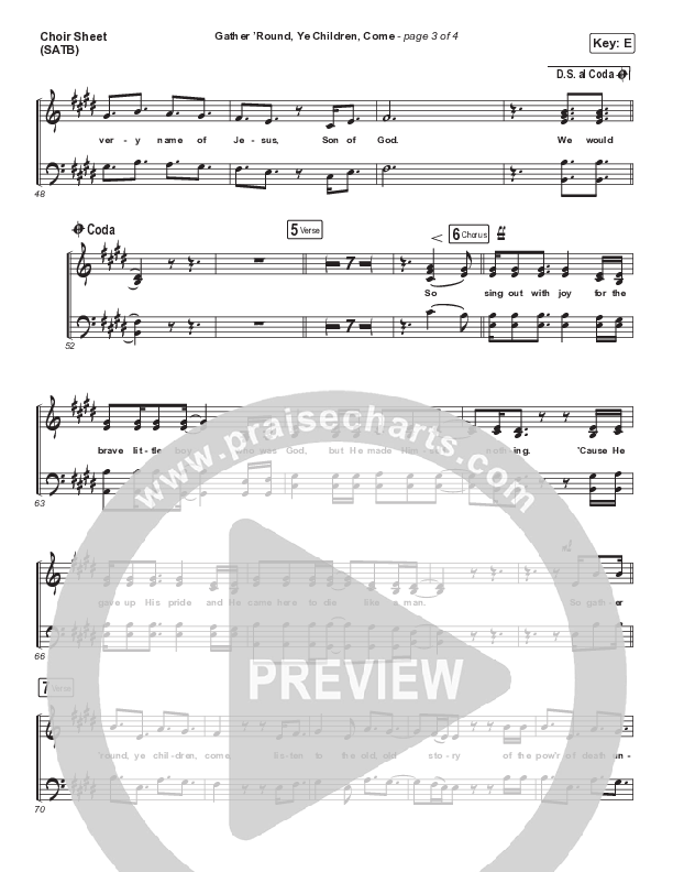 Gather Round Ye Children Come Choir Sheet (SATB) (Andrew Peterson)