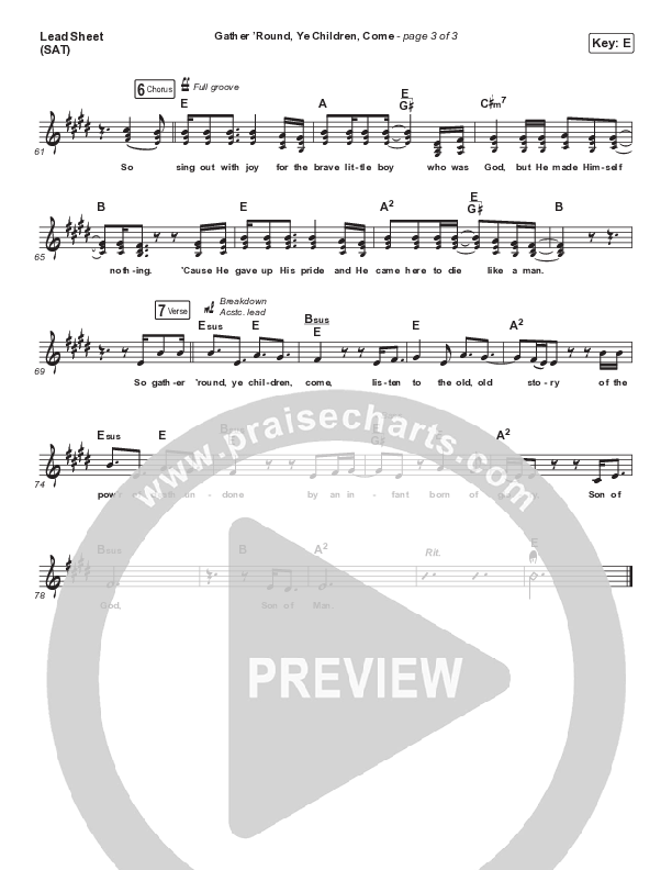 Gather Round Ye Children Come Lead Sheet (SAT) (Andrew Peterson)