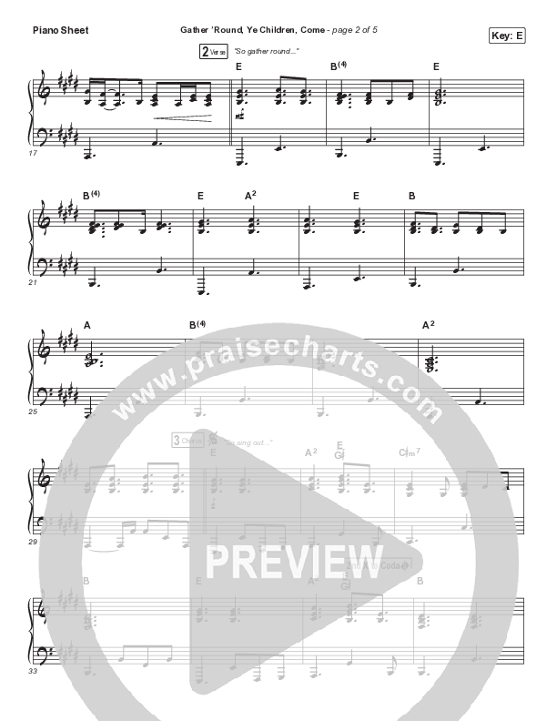 Gather Round Ye Children Come Piano Sheet (Andrew Peterson)