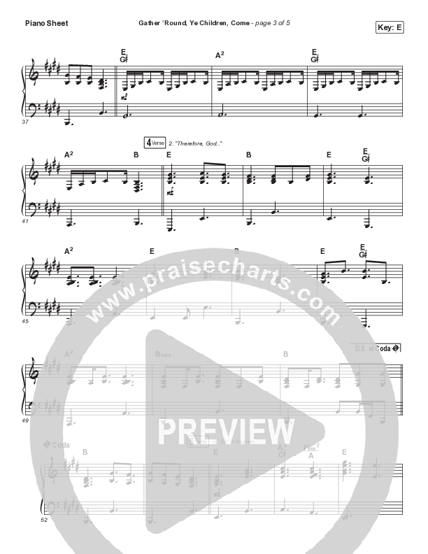 Gather Round Ye Children Come Piano Sheet (Andrew Peterson)