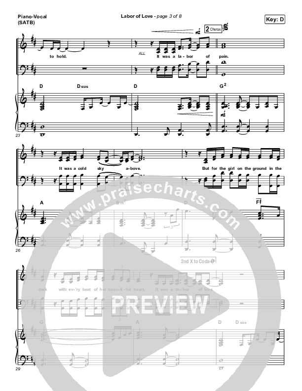 Labor Of Love Piano/Vocal (SATB) (Andrew Peterson)