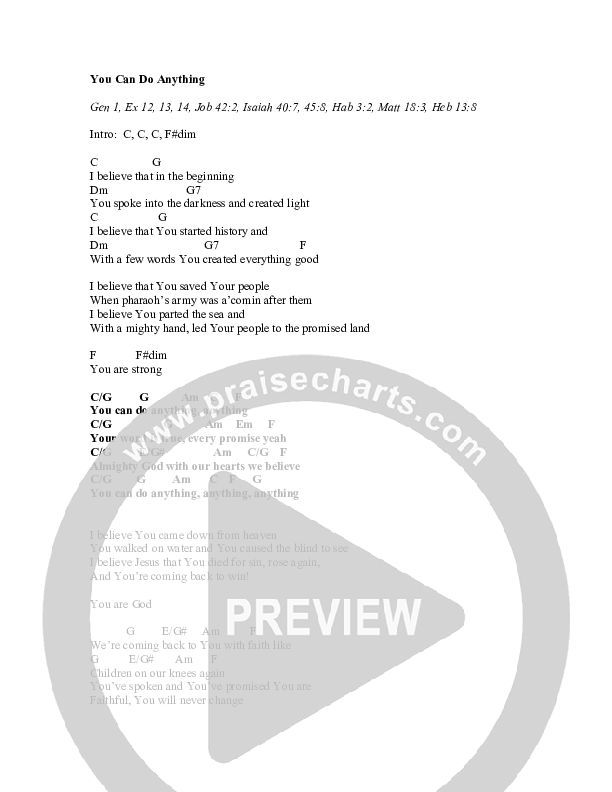 You Can Do Anything Chords & Lyrics (Matt Papa)