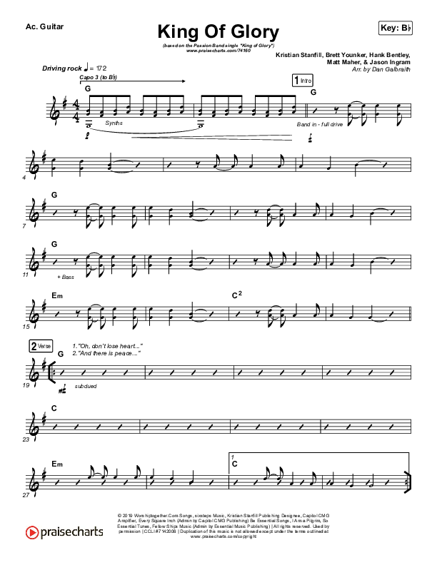 King Of Glory (Live) Acoustic Guitar (Passion)