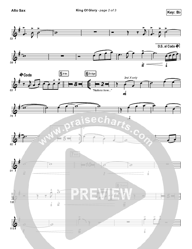 King Of Glory (Live) Alto Sax (Passion)