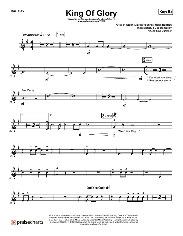 King Of Glory (Live) Bari Sax (Passion)