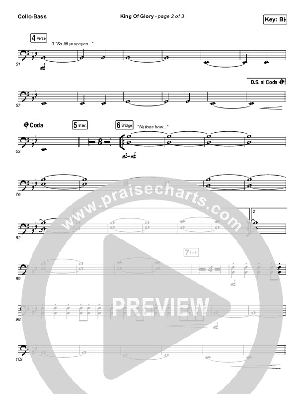 King Of Glory (Live) Cello/Bass (Passion)