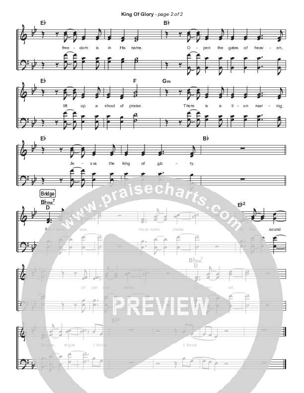 King Of Glory (Live) Hymn Sheet (Passion)