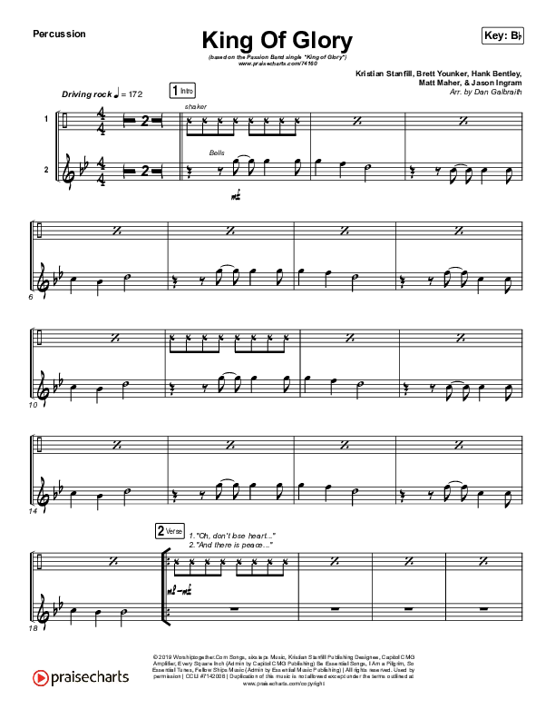 King Of Glory (Live) Percussion (Passion)