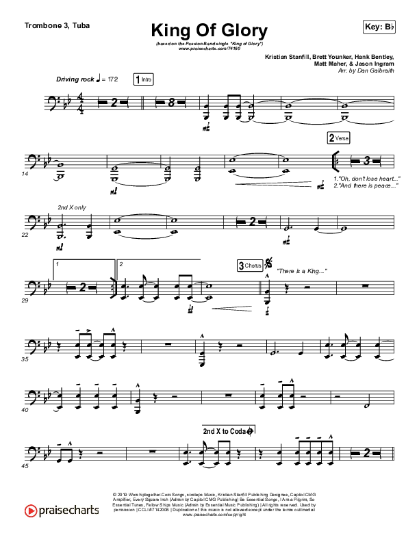 King Of Glory (Live) Trombone 3/Tuba (Passion)