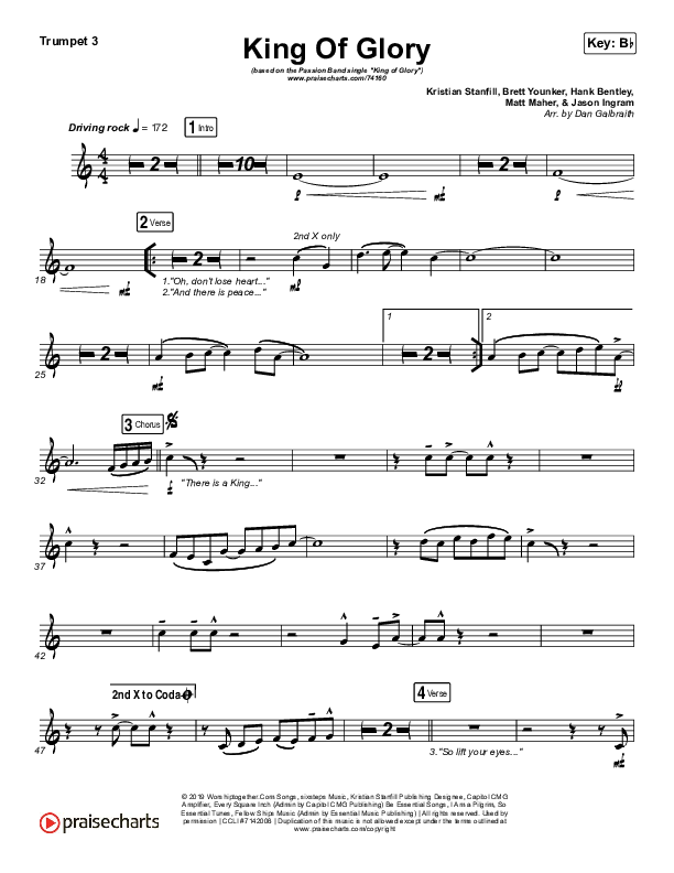 King Of Glory (Live) Trumpet 3 (Passion)