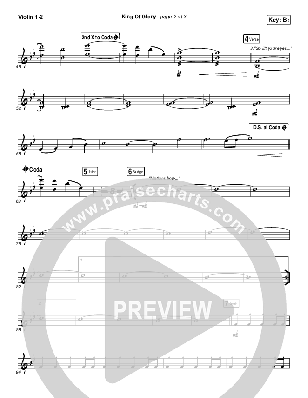 King Of Glory (Live) Violin 1/2 (Passion)